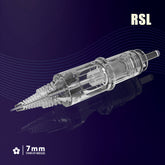 T&T AWE Series Tattoo Needle Cartridges Long Round Shader (RS-L) with dual patented ink reservoir and stabilizing membrane