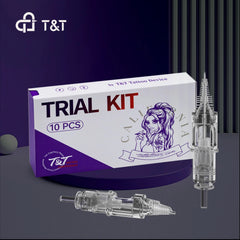T&T AWE Series Tattoo Needle Cartridges Trial Kit-RM with dual patented ink reservoir and stabilizing membrane